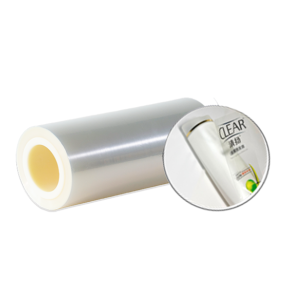 Transparent PE film roll , showcasing its clear, flexible surface for packaging or protective use.